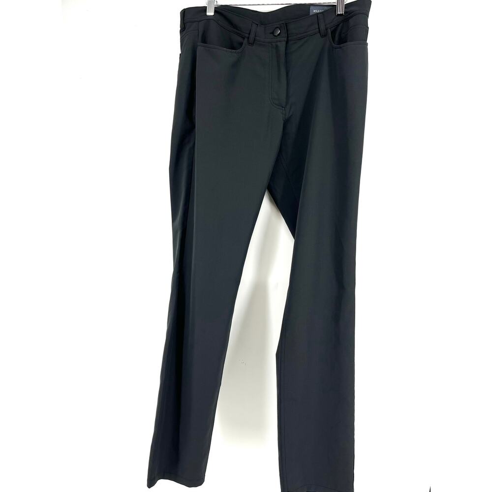 Wallin Men's 34/32.5 Black Polyester Straight Leg Flat Front Chino Pants‎